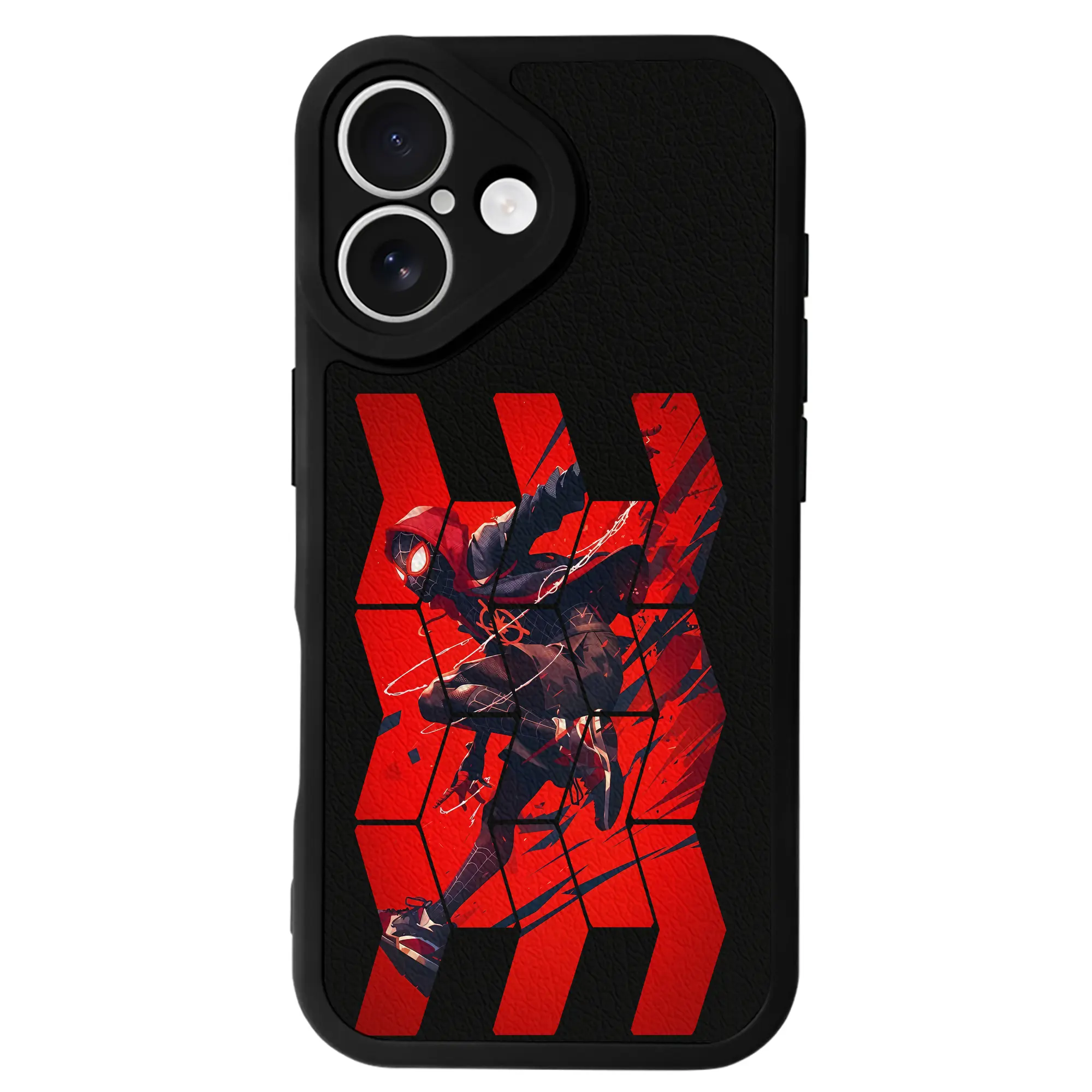 アベンジャーズ (Avenjāzu) グッズ スパイダーマン（Spider-Man） - IPhone 16シリーズ対応 ・ シリコンスマホケース ・ レザー調 ・ 高精度フィット ・ 耐衝撃 ・ ワイヤレス充電対応 ・ 精密カット